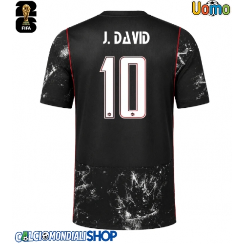 Maglie da calcio Canada Jonathan David #10 Seconda Maglia Mondiali 2026  Manica Corta
